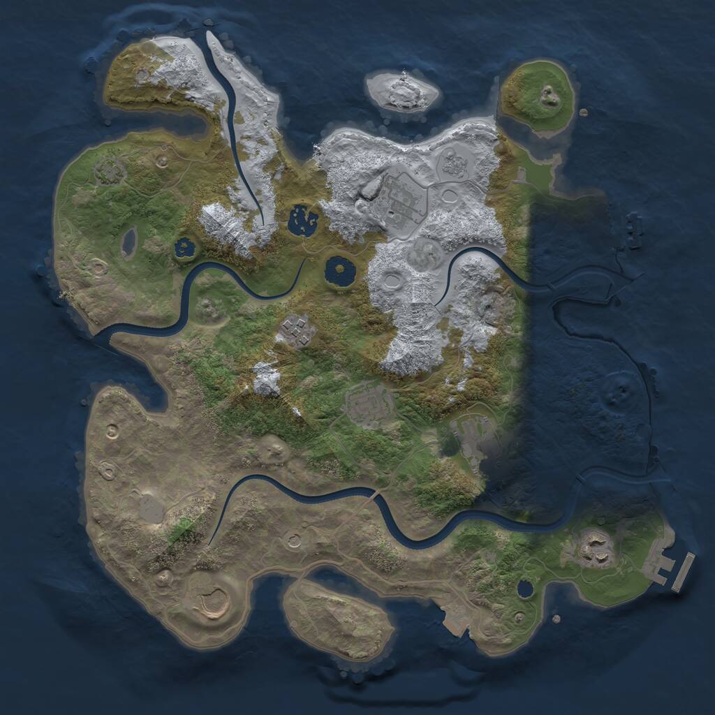 Rust Map: Procedural Map, Size: 3500, Seed: 54355363, 13 Monuments