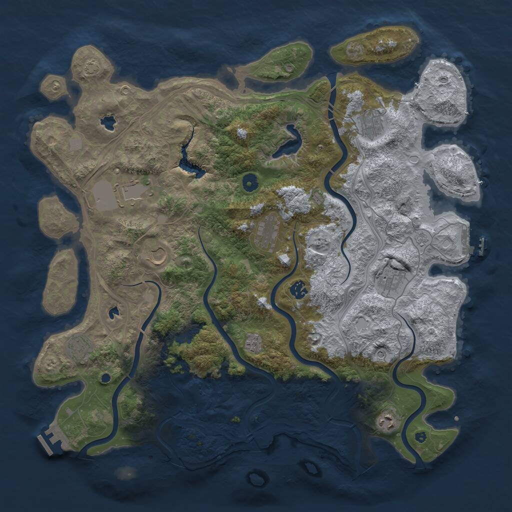 Rust Map: Procedural Map, Size: 4500, Seed: 1773242, 15 Monuments