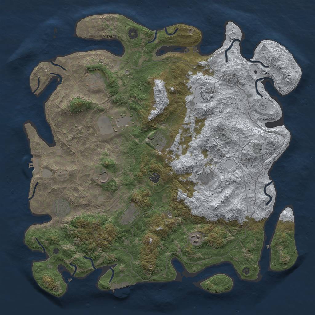 Rust Map: Procedural Map, Size: 4500, Seed: 6335923, 20 Monuments