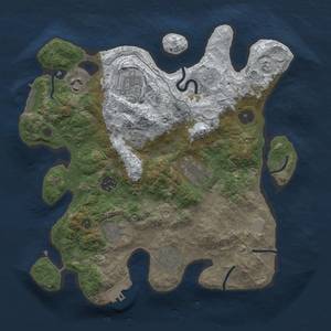 Thumbnail Rust Map: Procedural Map, Size: 3300, Seed: 1, 16 Monuments