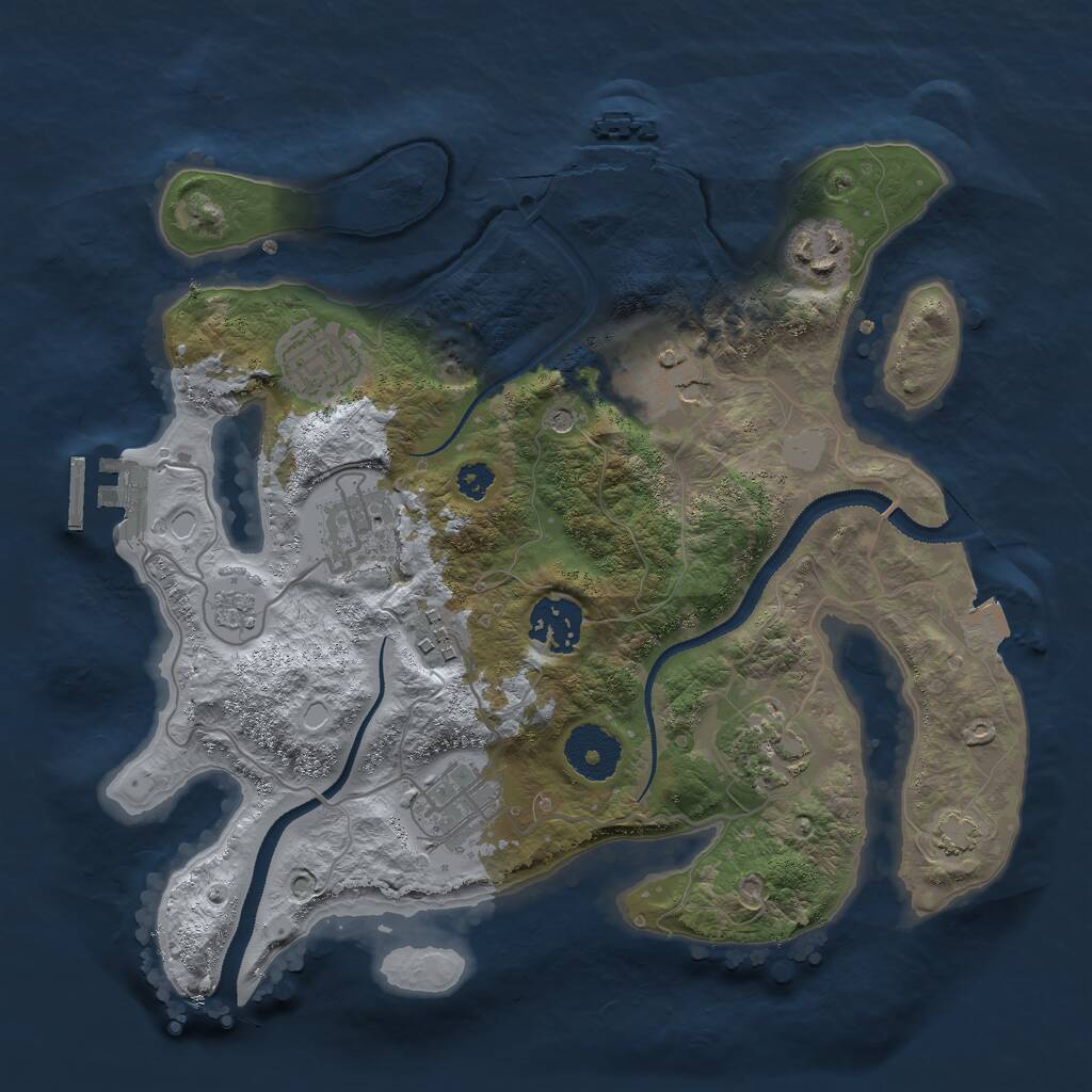 Rust Map: Procedural Map, Size: 3000, Seed: 259491134, 14 Monuments