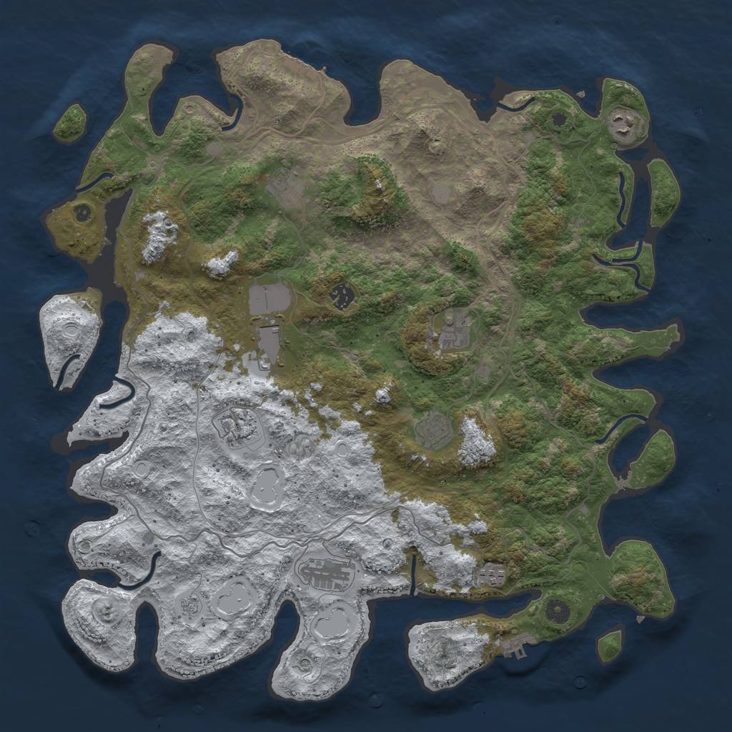 Rust Map: Procedural Map, Size: 4500, Seed: 1187671, 18 Monuments