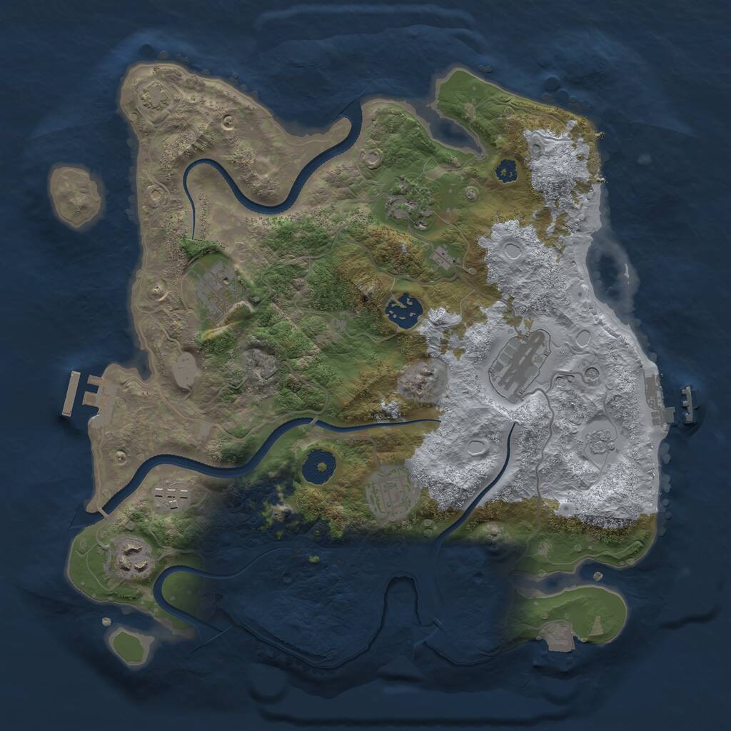 Rust Map: Procedural Map, Size: 3250, Seed: 5921477, 13 Monuments