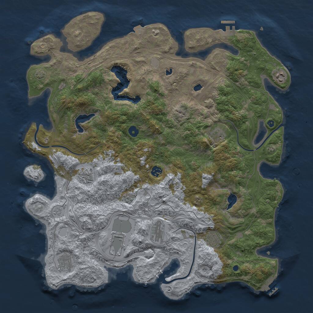 Rust Map: Procedural Map, Size: 4500, Seed: 5527060, 15 Monuments