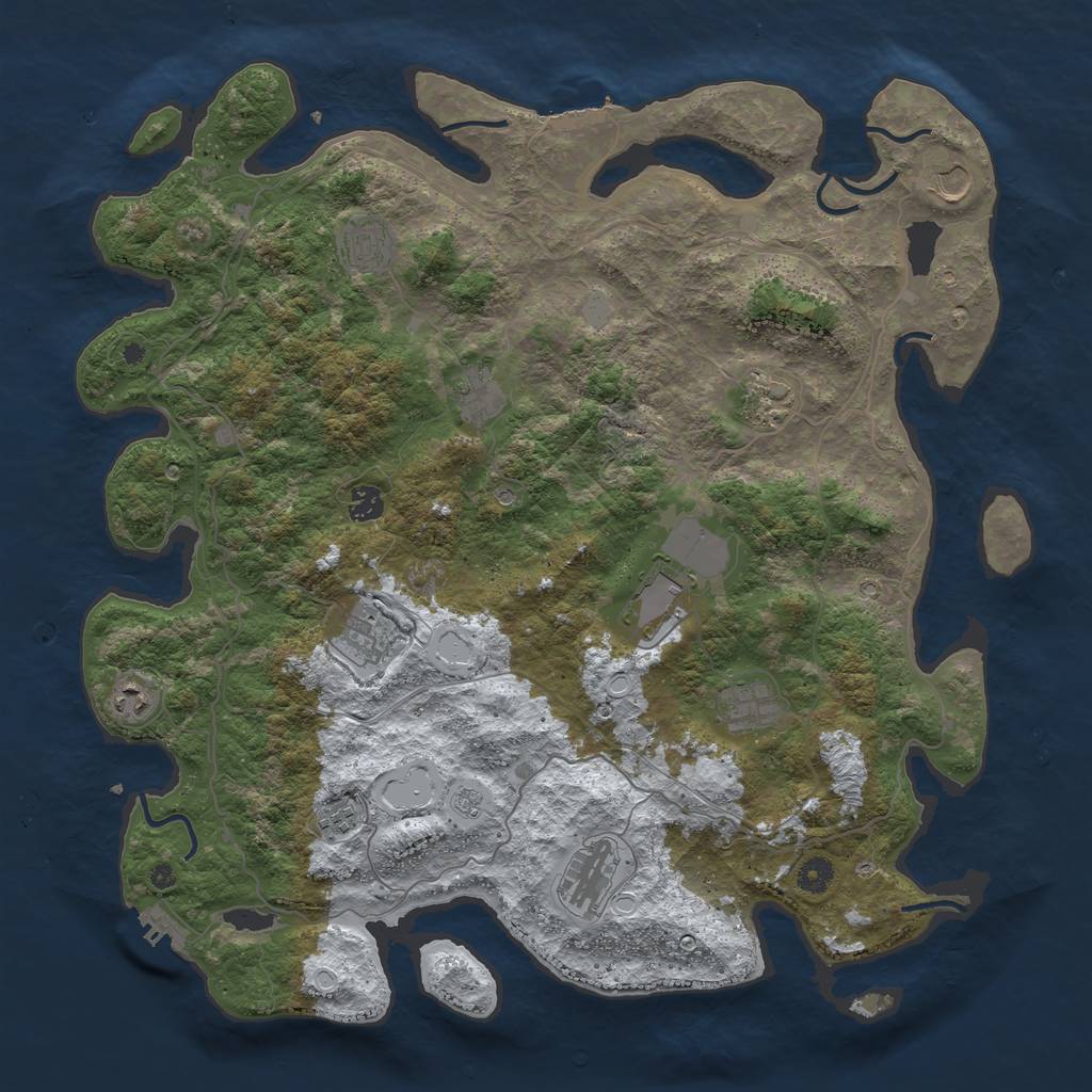 Rust Map: Procedural Map, Size: 4500, Seed: 2681993, 20 Monuments