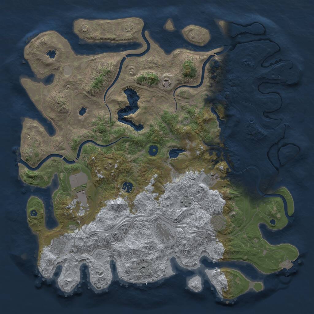Rust Map: Procedural Map, Size: 4500, Seed: 2269467, 13 Monuments