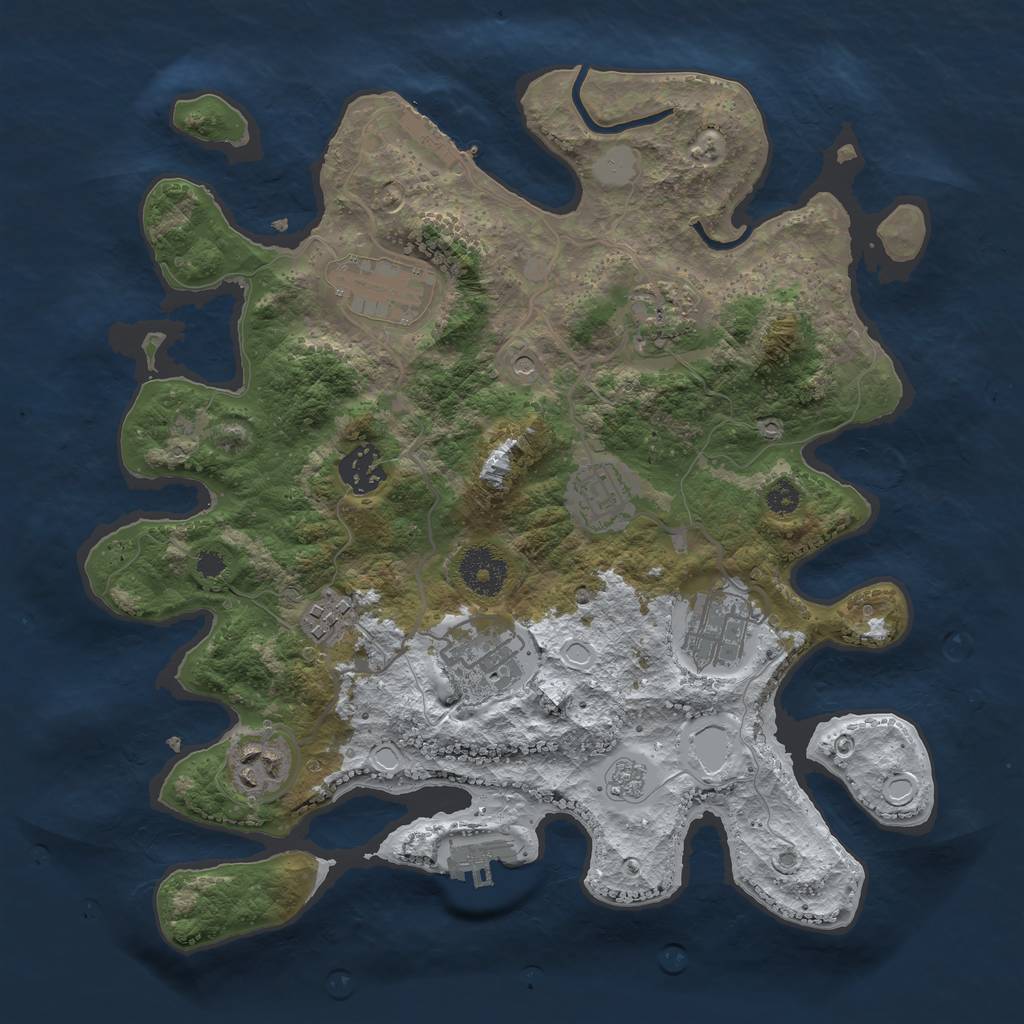 Rust Map: Procedural Map, Size: 3250, Seed: 4179086, 17 Monuments