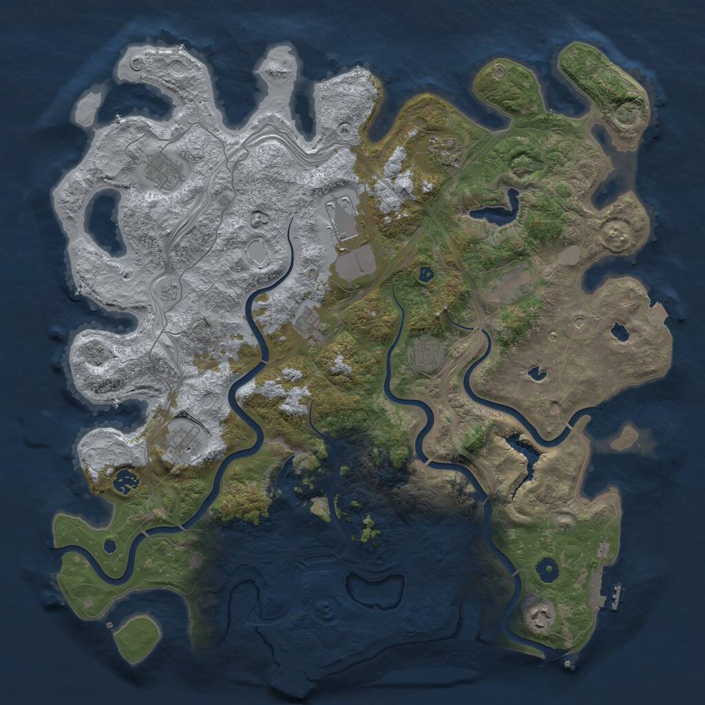 Rust Map: Procedural Map, Size: 4500, Seed: 5250257, 16 Monuments