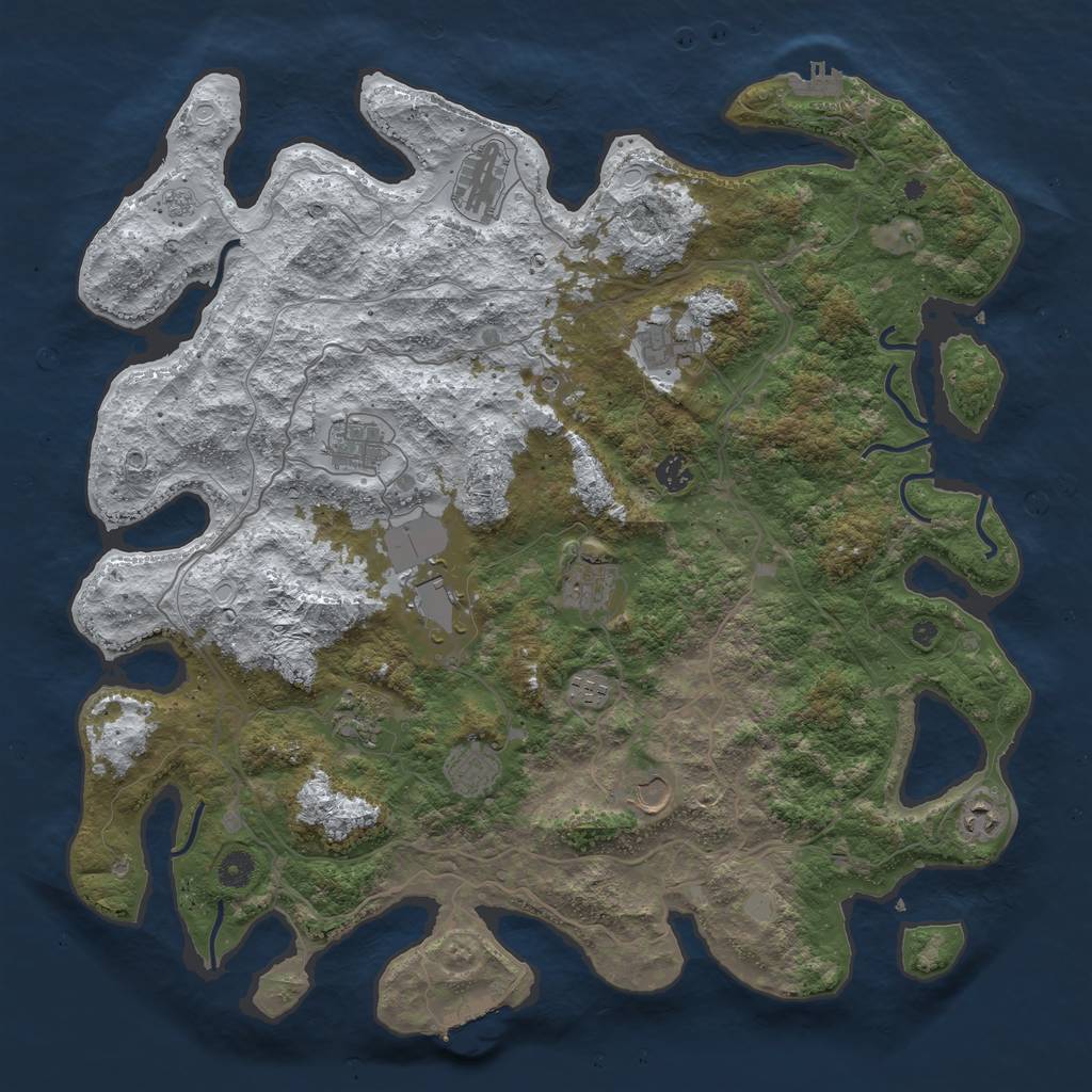Rust Map: Procedural Map, Size: 4500, Seed: 4428055, 20 Monuments