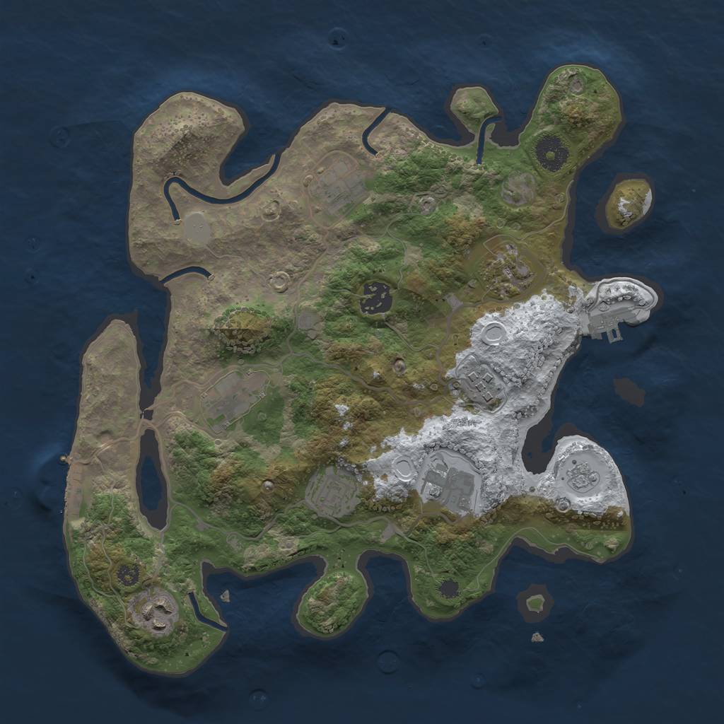 Rust Map: Procedural Map, Size: 3250, Seed: 2438419, 16 Monuments