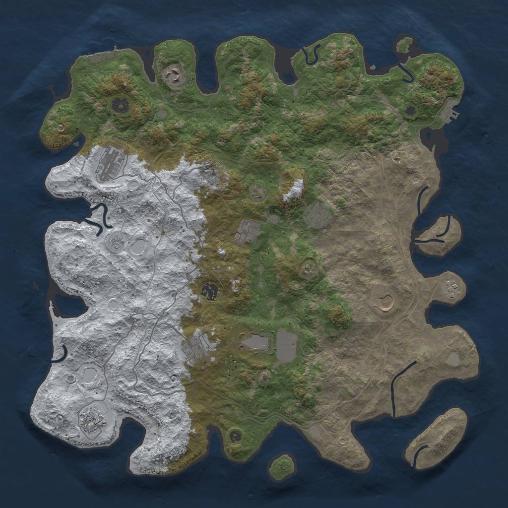 Rust Map: Procedural Map, Size: 4500, Seed: 5907117, 19 Monuments