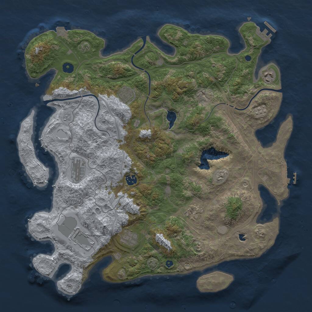 Rust Map: Procedural Map, Size: 4250, Seed: 34566, 14 Monuments