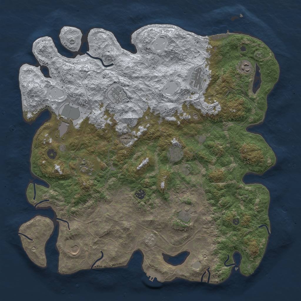 Rust Map: Procedural Map, Size: 4500, Seed: 5558691, 19 Monuments