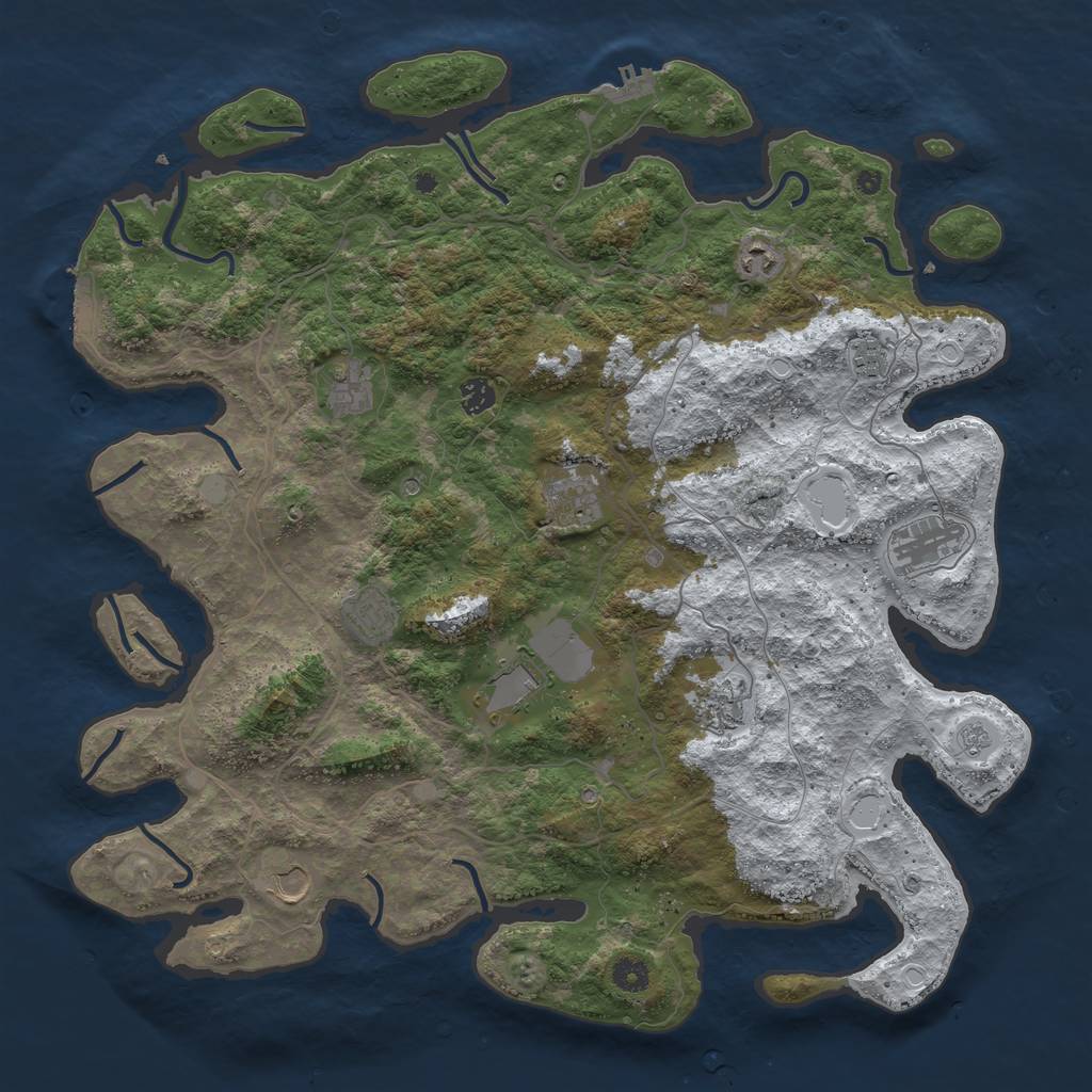 Rust Map: Procedural Map, Size: 4500, Seed: 3731897, 19 Monuments