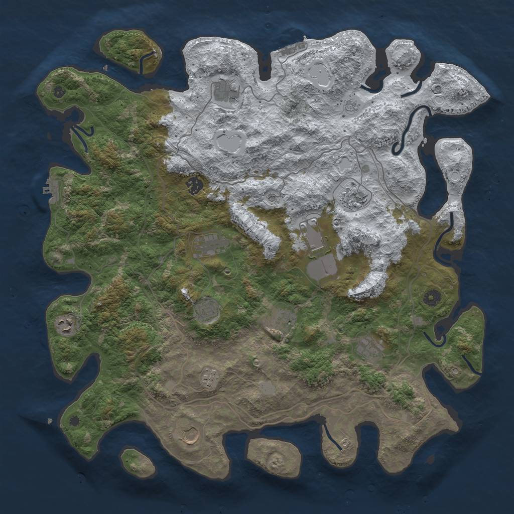 Rust Map: Procedural Map, Size: 4500, Seed: 2997718, 20 Monuments