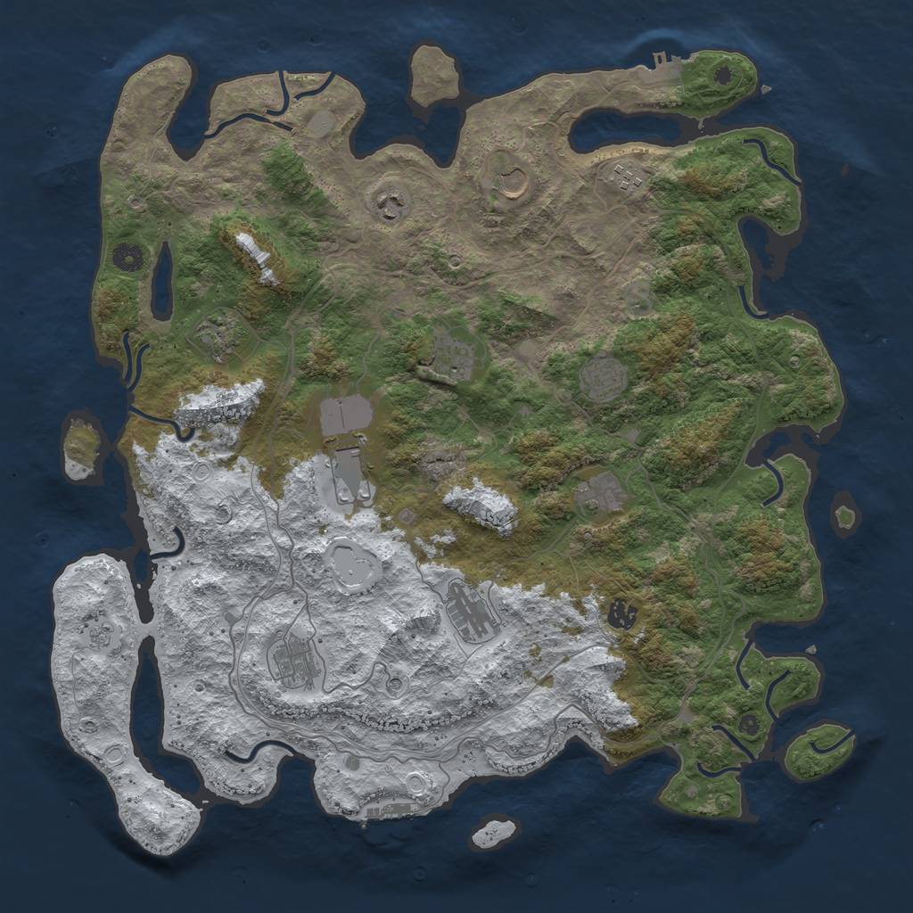 Rust Map: Procedural Map, Size: 4500, Seed: 100965, 20 Monuments