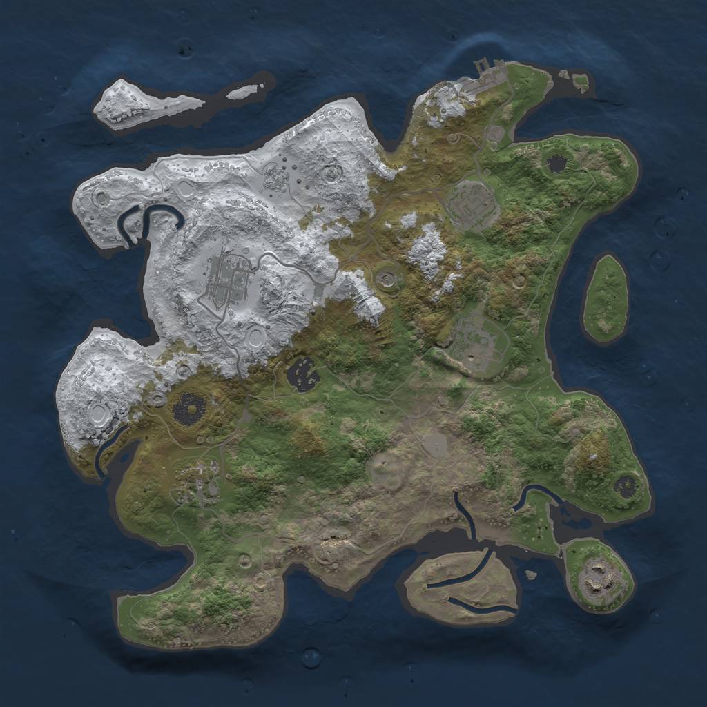 Rust Map: Procedural Map, Size: 3250, Seed: 797735, 14 Monuments