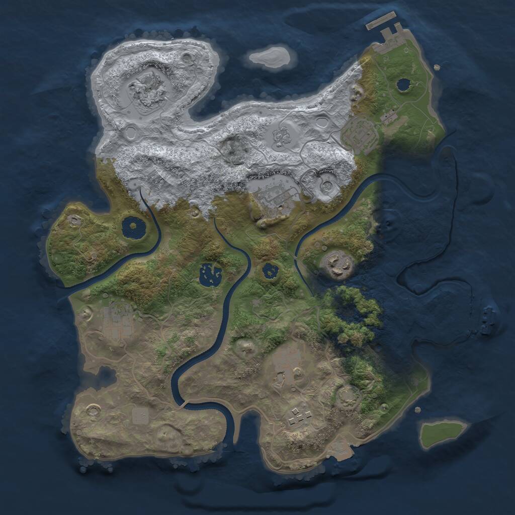 Rust Map: Procedural Map, Size: 3250, Seed: 2925630, 14 Monuments