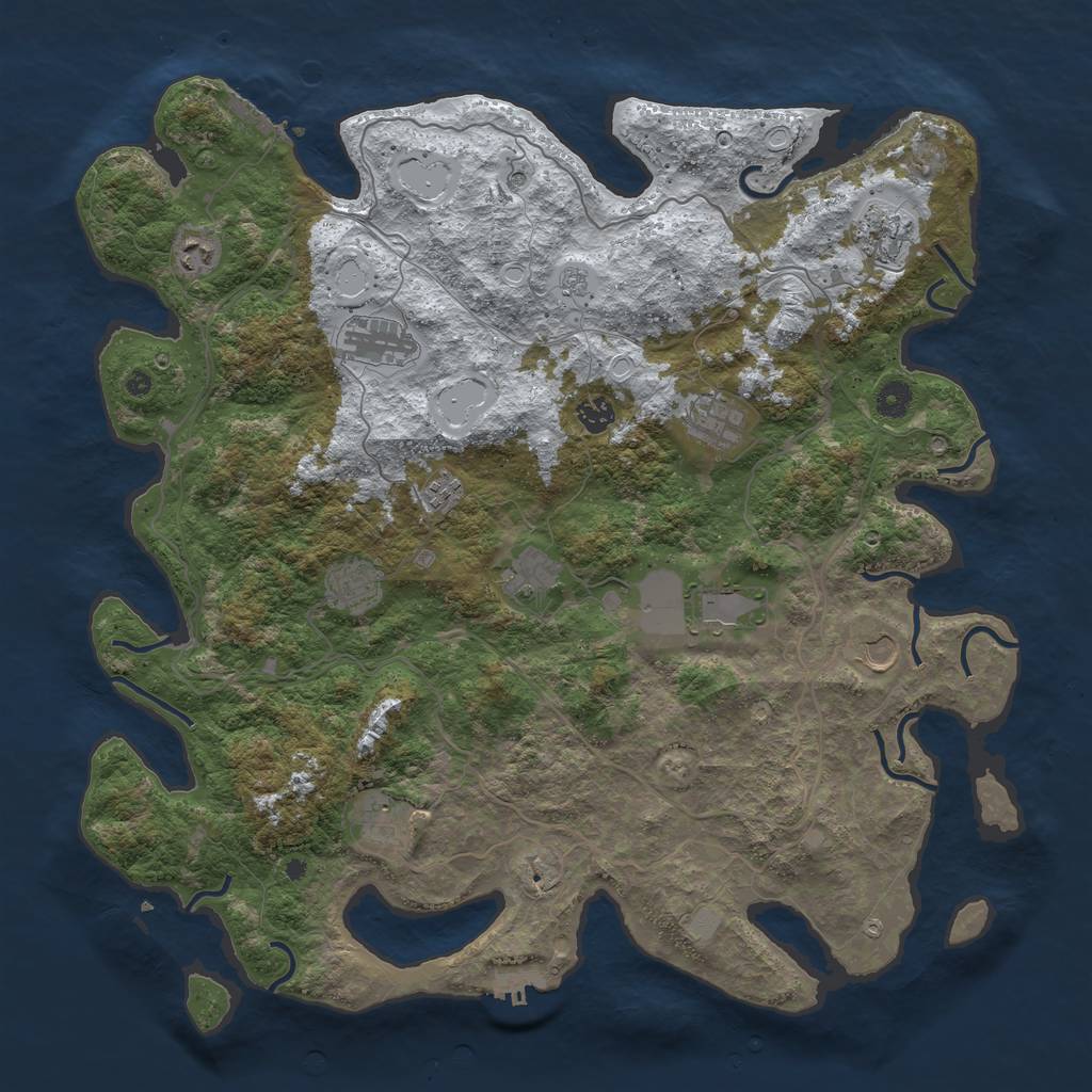 Rust Map: Procedural Map, Size: 4500, Seed: 394916, 20 Monuments