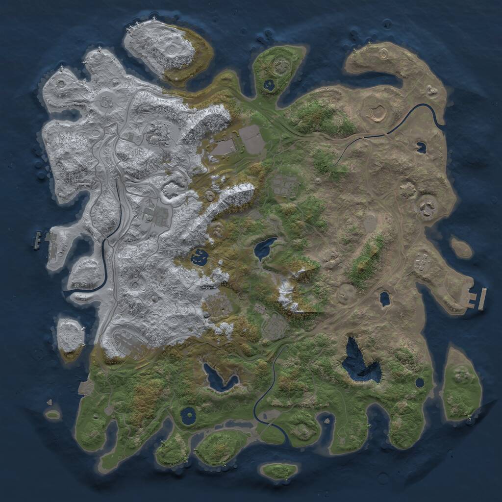 Rust Map: Procedural Map, Size: 4500, Seed: 3569645, 17 Monuments
