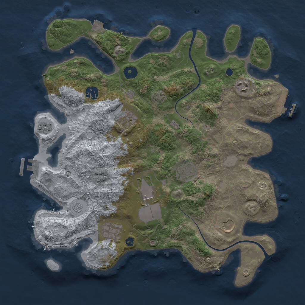 Rust Map: Procedural Map, Size: 3500, Seed: 17795371, 14 Monuments