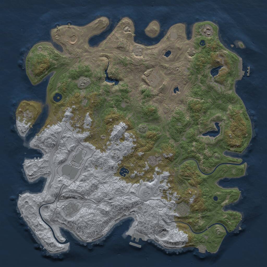 Rust Map: Procedural Map, Size: 4500, Seed: 4044312, 16 Monuments