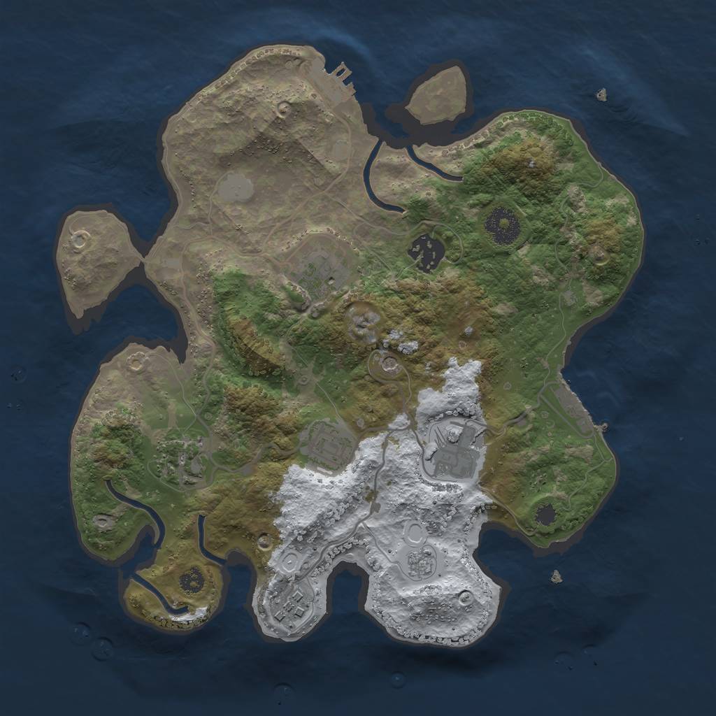 Rust Map: Procedural Map, Size: 3000, Seed: 43600869, 15 Monuments