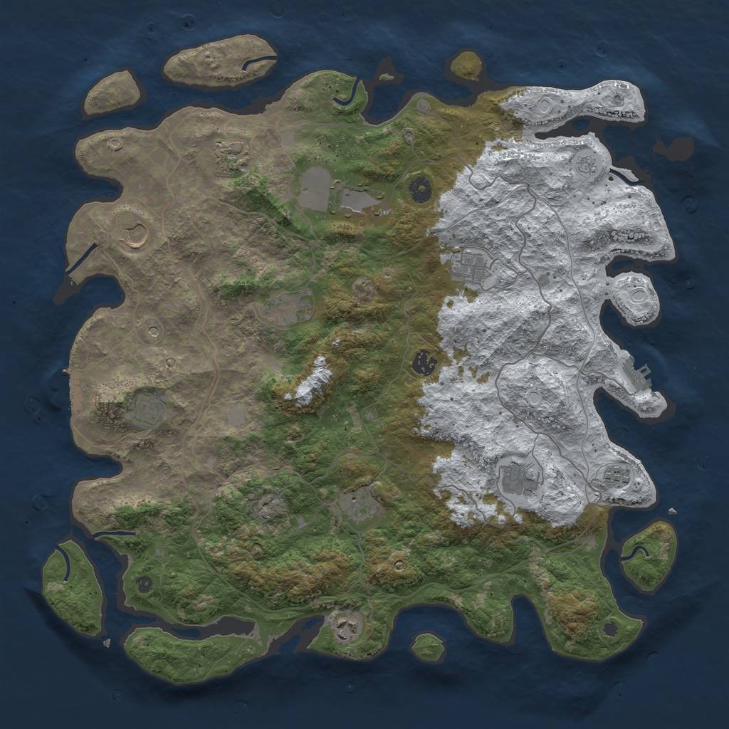 Rust Map: Procedural Map, Size: 4500, Seed: 312915, 20 Monuments