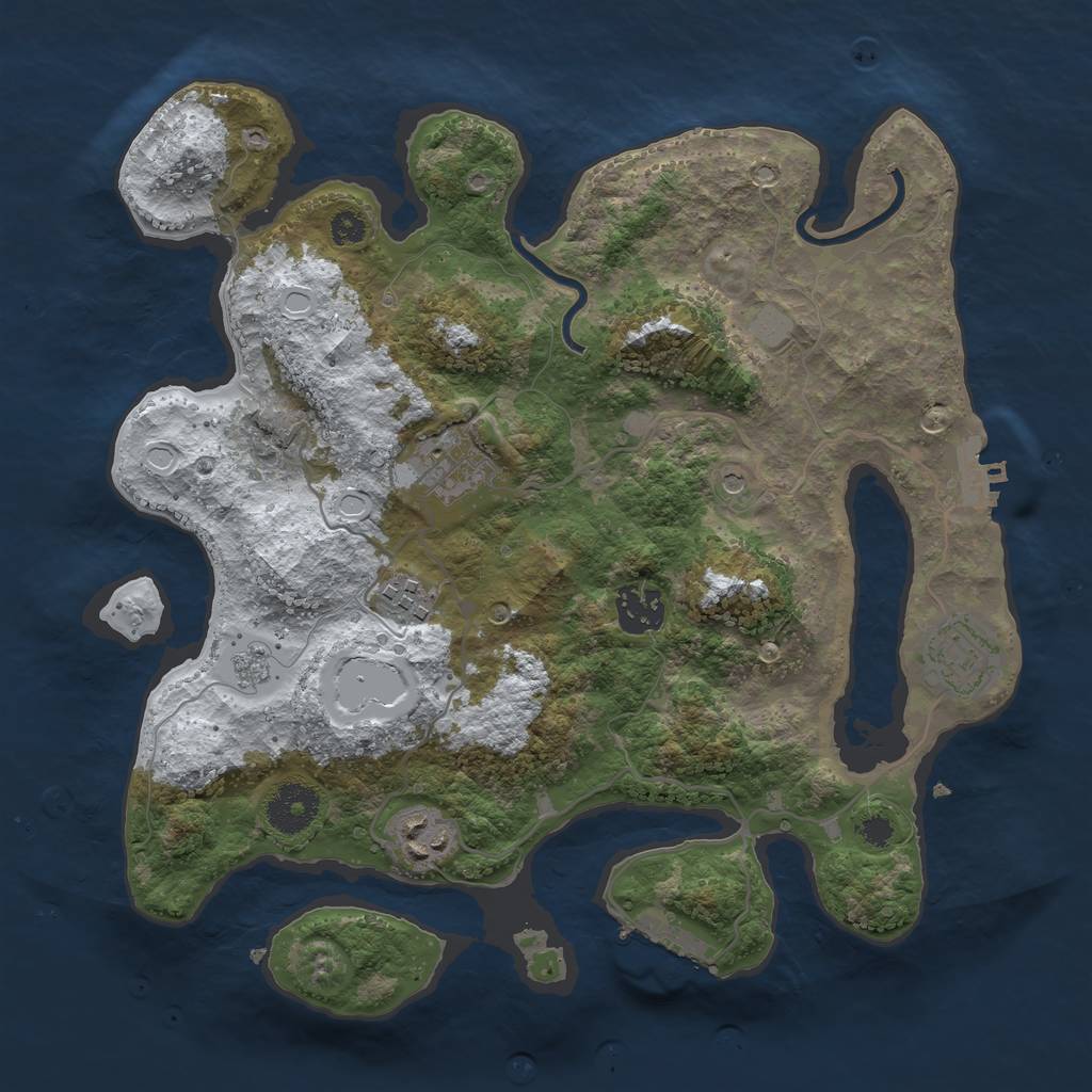 Rust Map: Procedural Map, Size: 3250, Seed: 2493511, 14 Monuments