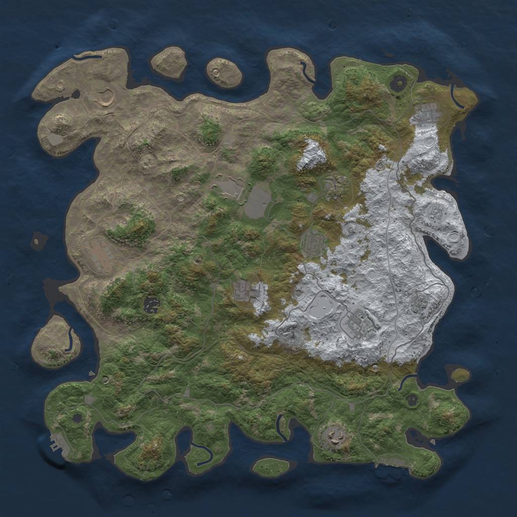 Rust Map: Procedural Map, Size: 4500, Seed: 1538202, 20 Monuments