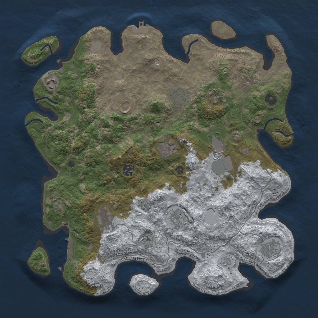 Rust Map: Procedural Map, Size: 4000, Seed: 177815900, 20 Monuments