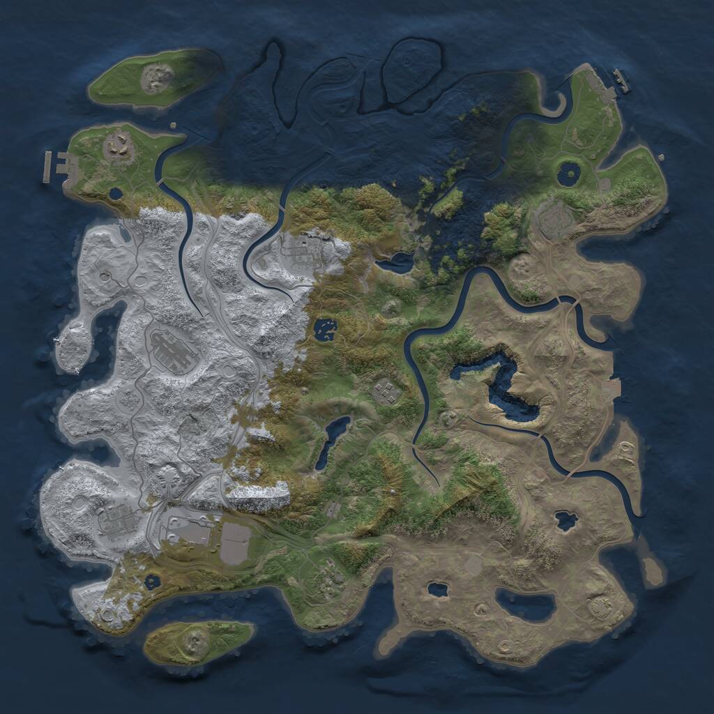 Rust Map: Procedural Map, Size: 4500, Seed: 4679892, 15 Monuments