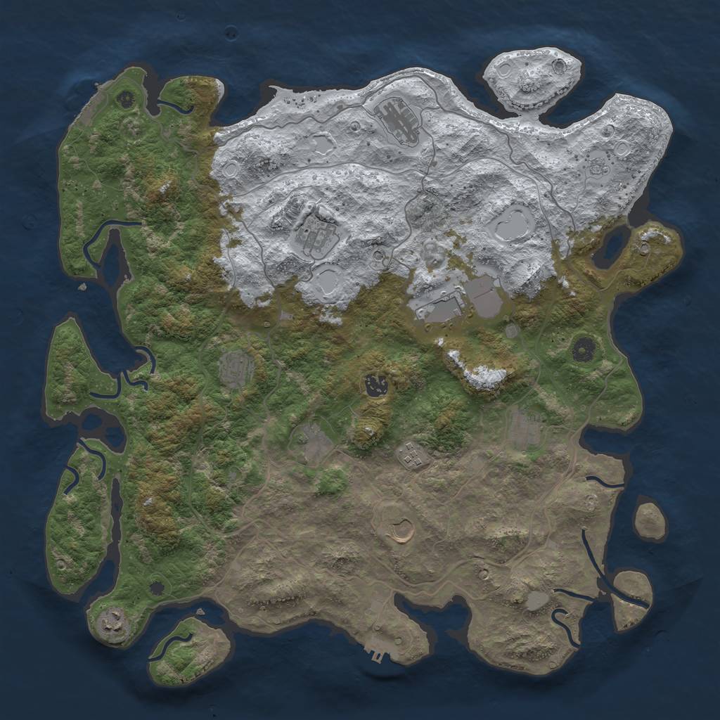 Rust Map: Procedural Map, Size: 4500, Seed: 789549, 19 Monuments