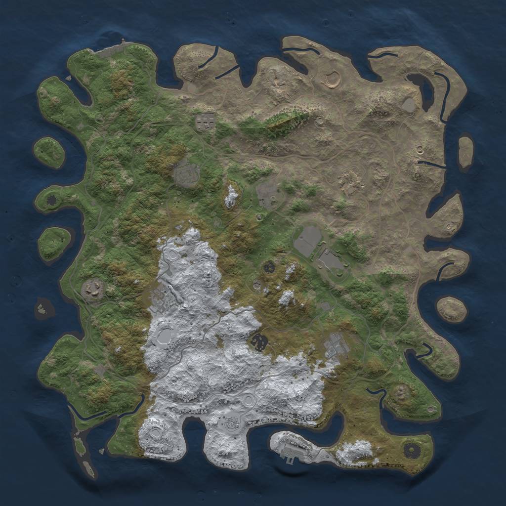 Rust Map: Procedural Map, Size: 4500, Seed: 5397226, 19 Monuments