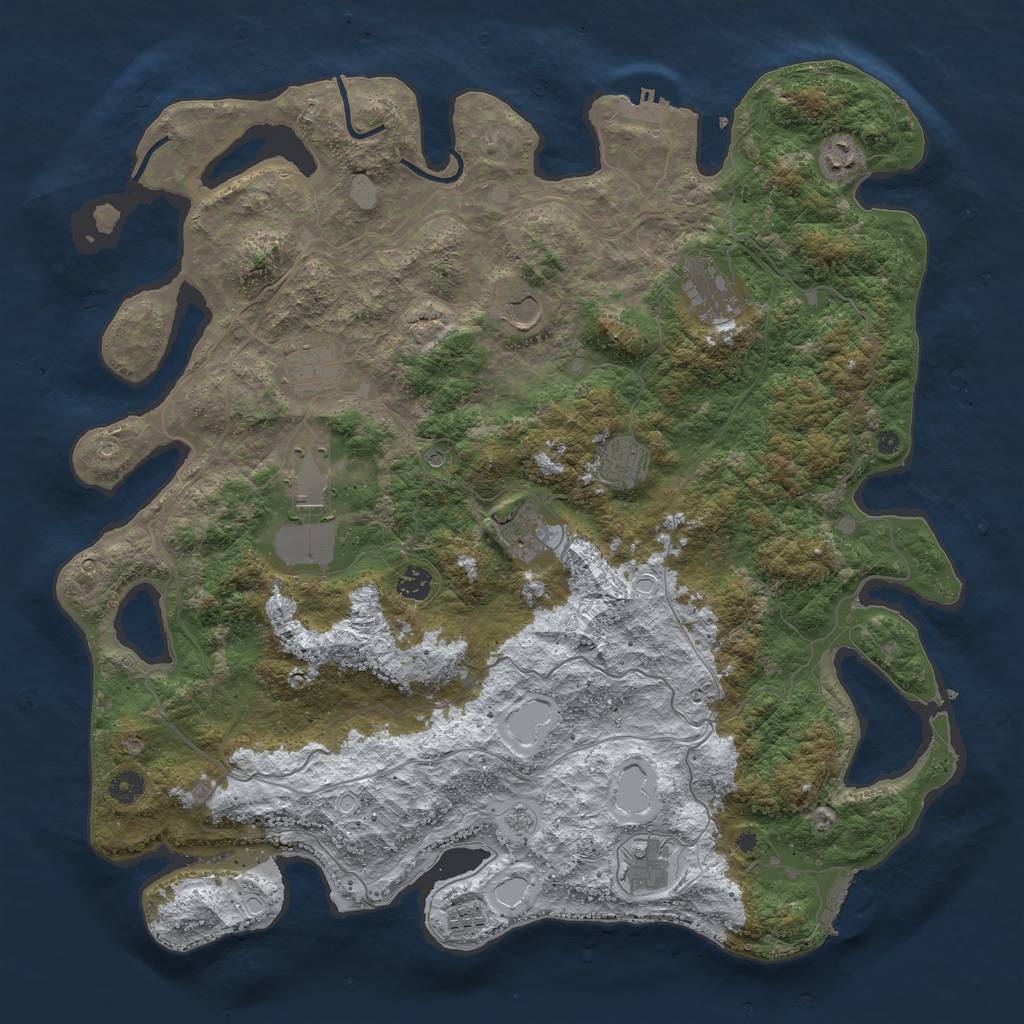 Rust Map: Procedural Map, Size: 4500, Seed: 5066324, 19 Monuments
