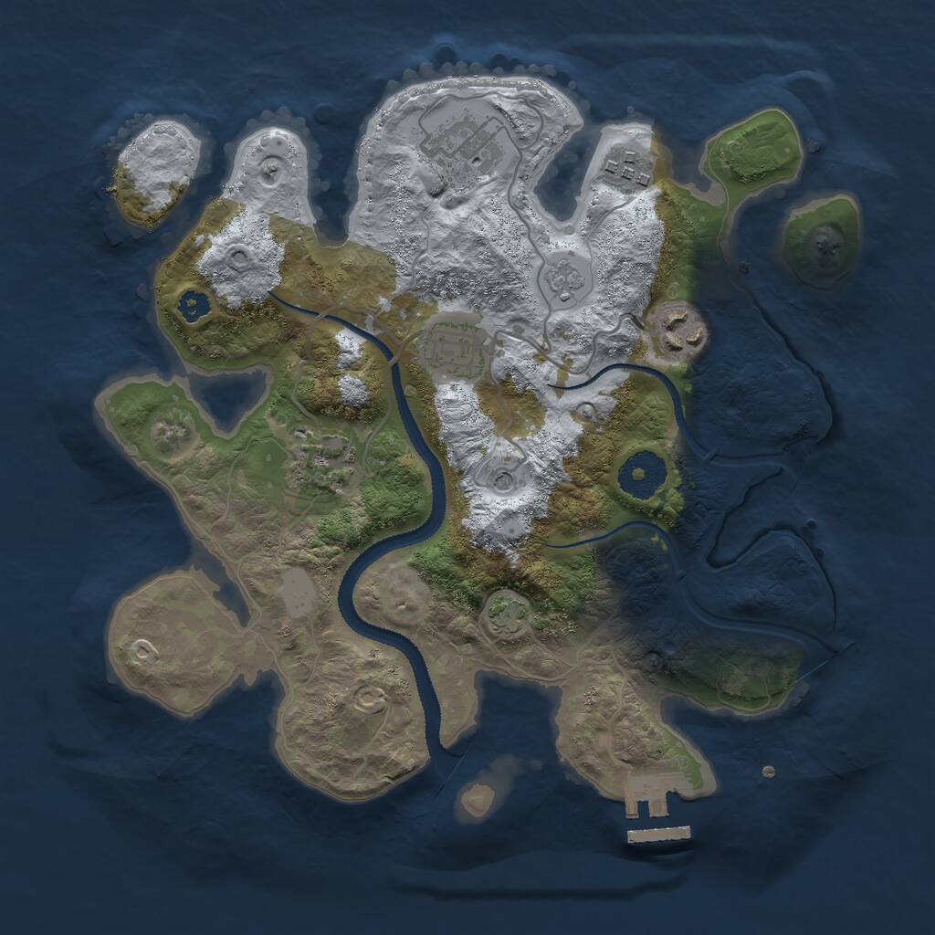 Rust Map: Procedural Map, Size: 3000, Seed: 914979, 10 Monuments
