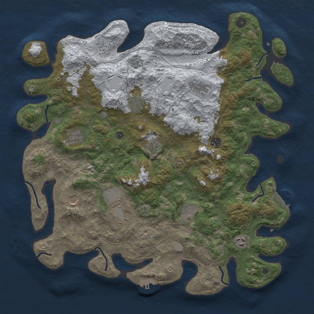 Rust Map: Procedural Map, Size: 4500, Seed: 3573661, 19 Monuments
