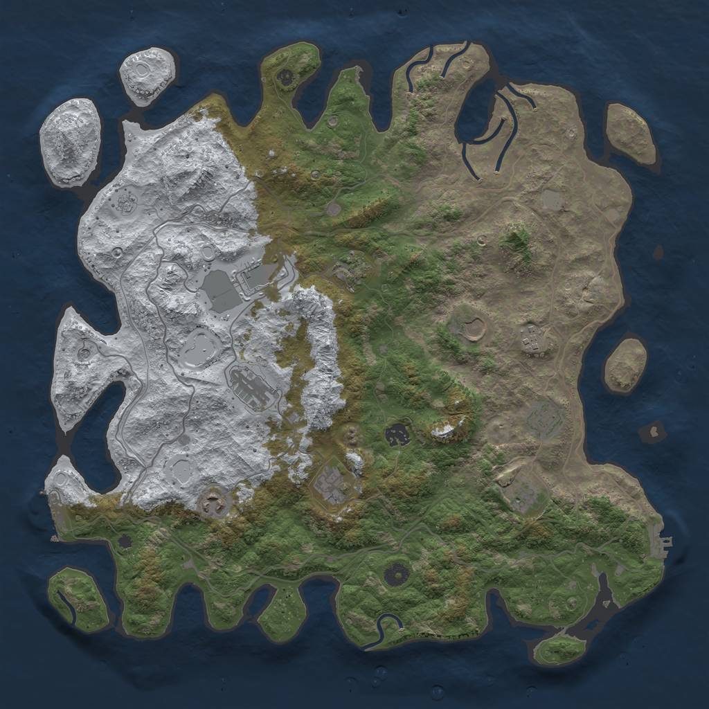 Rust Map: Procedural Map, Size: 4500, Seed: 4548546, 19 Monuments