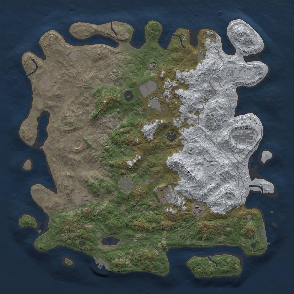 Rust Map: Procedural Map, Size: 4500, Seed: 93, 20 Monuments