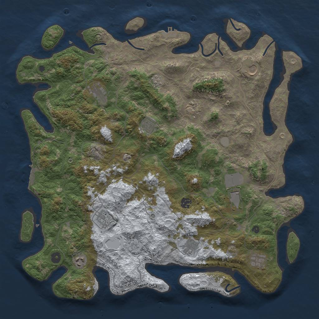 Rust Map: Procedural Map, Size: 4500, Seed: 286576, 20 Monuments