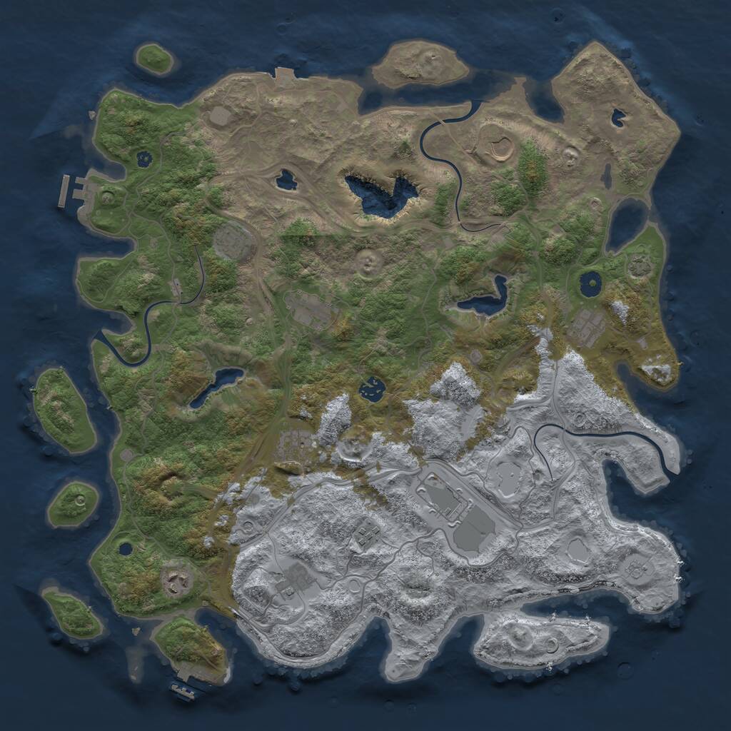 Rust Map: Procedural Map, Size: 4500, Seed: 2449735, 17 Monuments