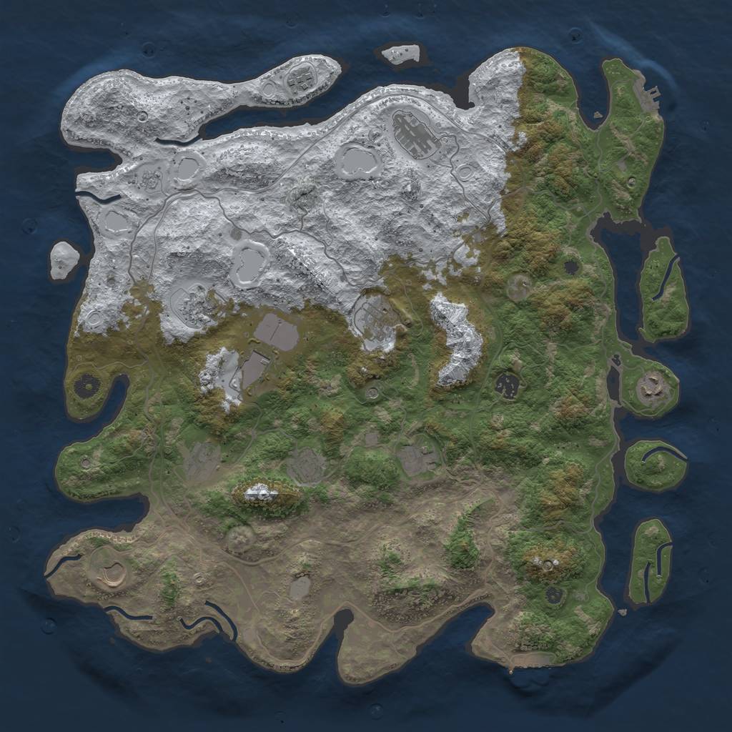 Rust Map: Procedural Map, Size: 4500, Seed: 2583615, 20 Monuments