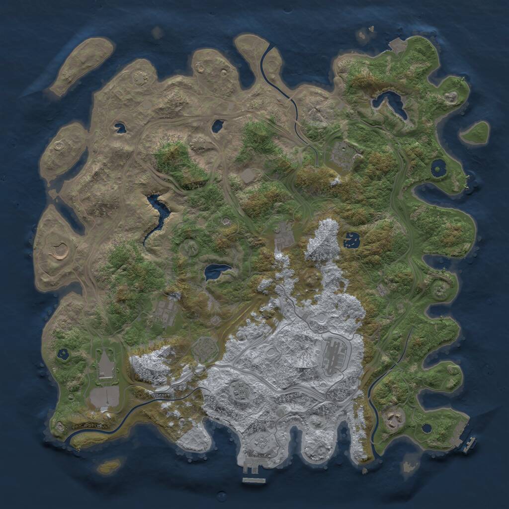 Rust Map: Procedural Map, Size: 4500, Seed: 1899514, 16 Monuments
