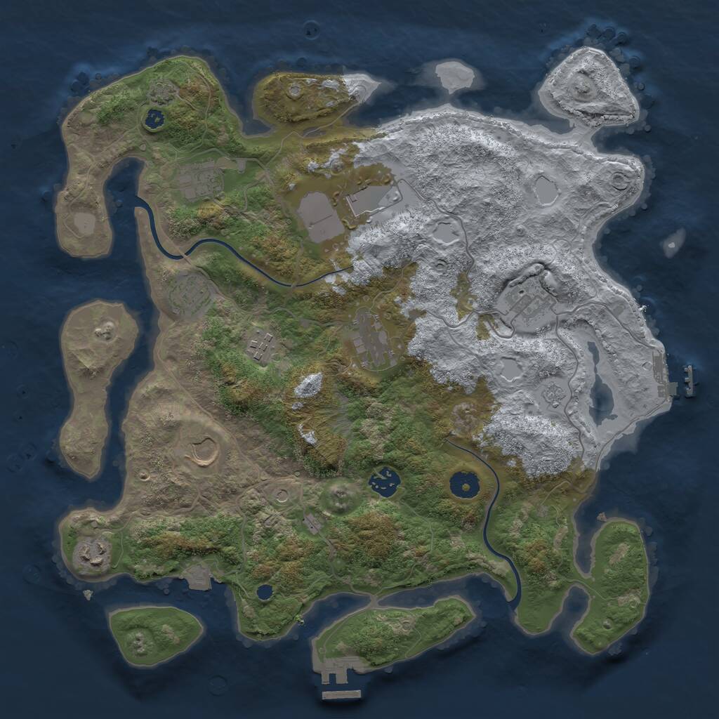 Rust Map: Procedural Map, Size: 3750, Seed: 778482, 15 Monuments