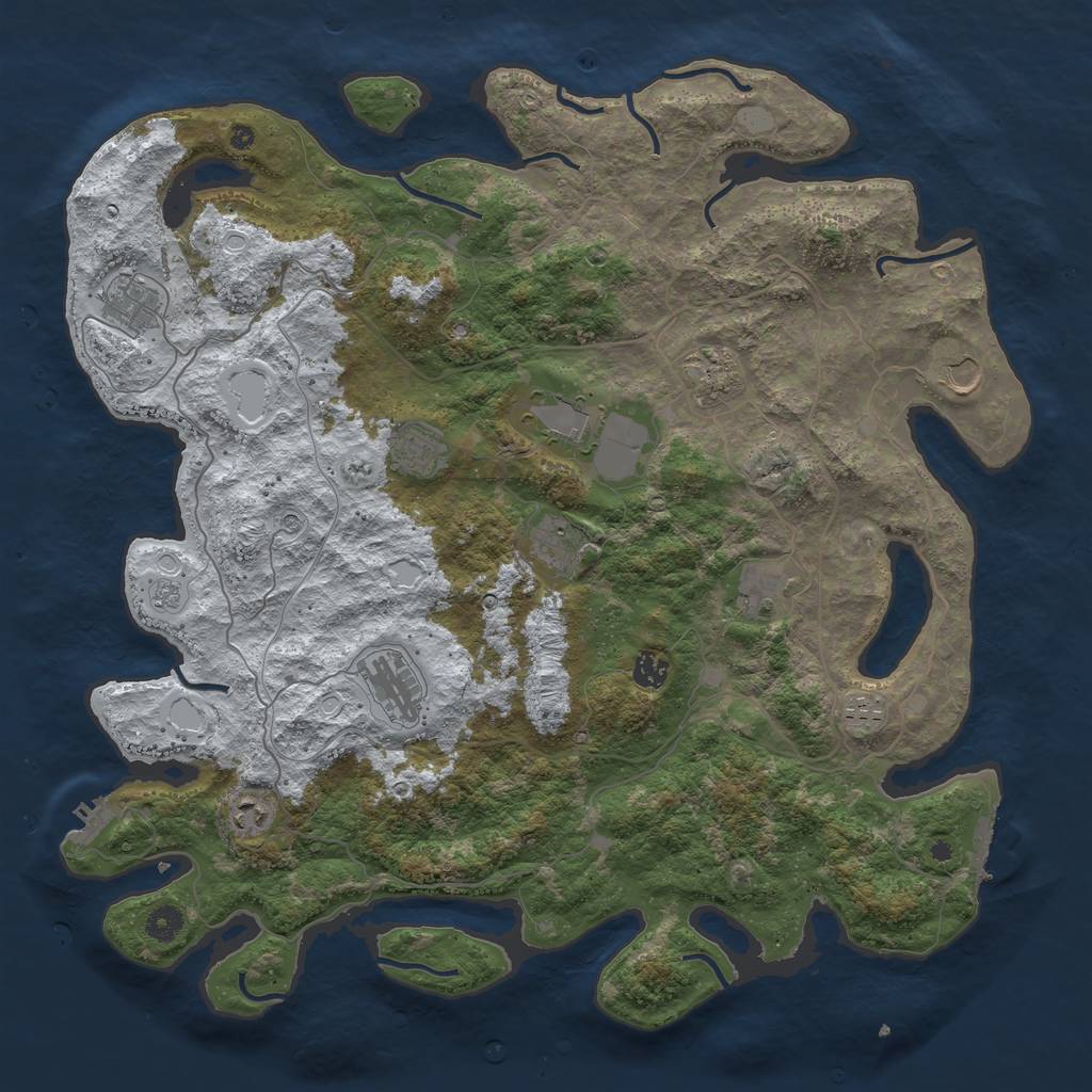 Rust Map: Procedural Map, Size: 4500, Seed: 5842764, 20 Monuments