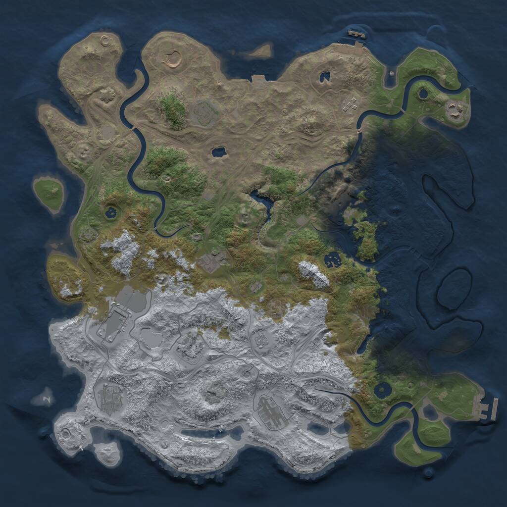 Rust Map: Procedural Map, Size: 4500, Seed: 1792676, 17 Monuments