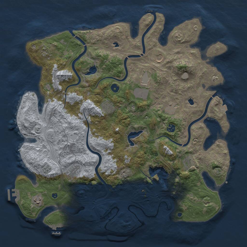 Rust Map: Procedural Map, Size: 4500, Seed: 4169167, 16 Monuments