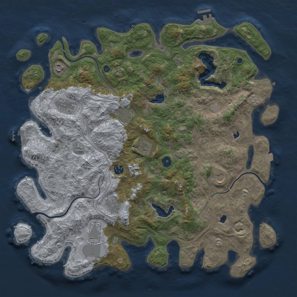 Rust Map: Procedural Map, Size: 4500, Seed: 1869708, 15 Monuments