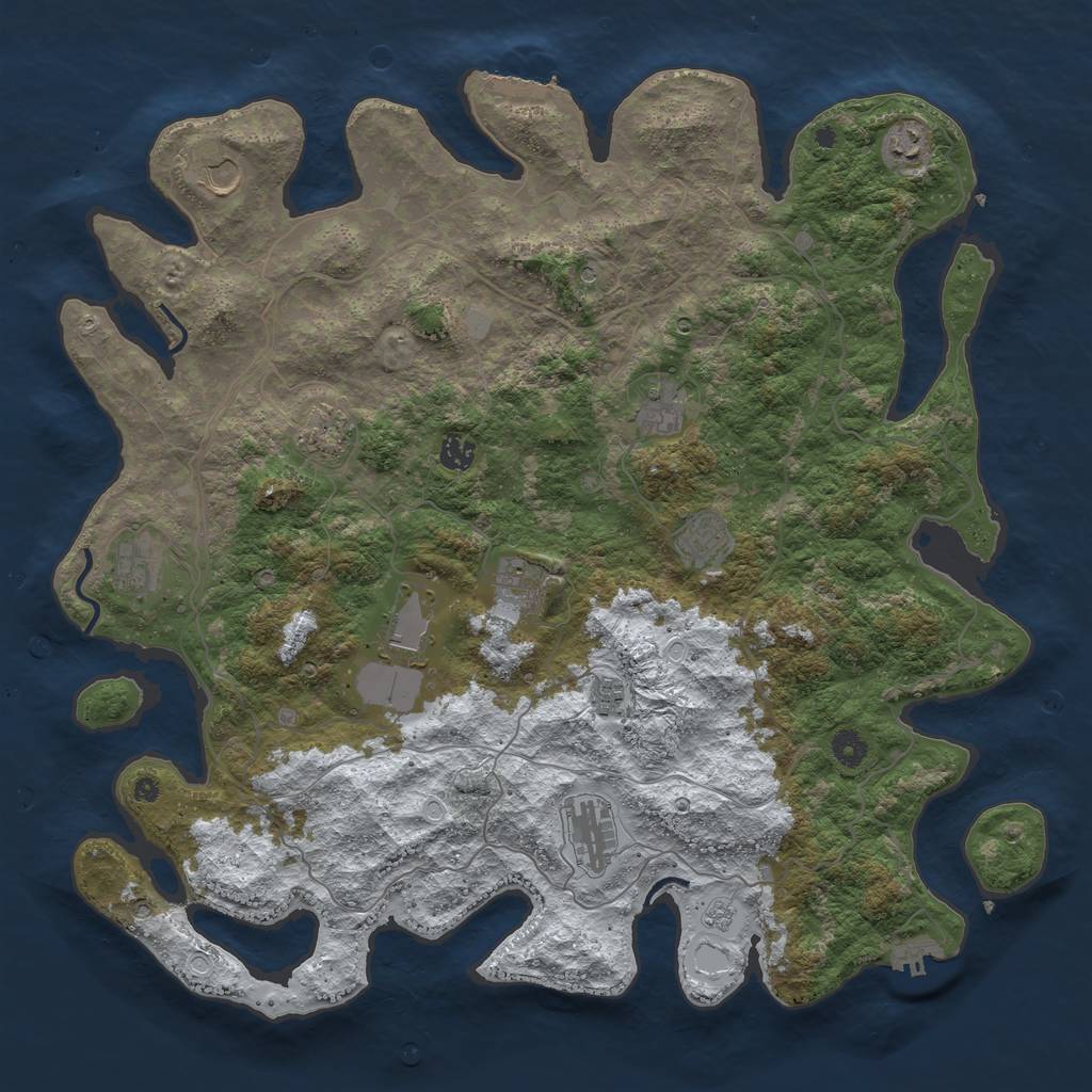 Rust Map: Procedural Map, Size: 4500, Seed: 4963283, 20 Monuments
