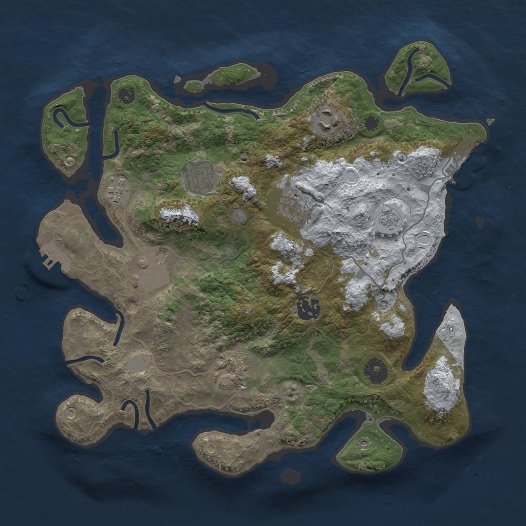 Rust Map: Procedural Map, Size: 3250, Seed: 294152, 16 Monuments